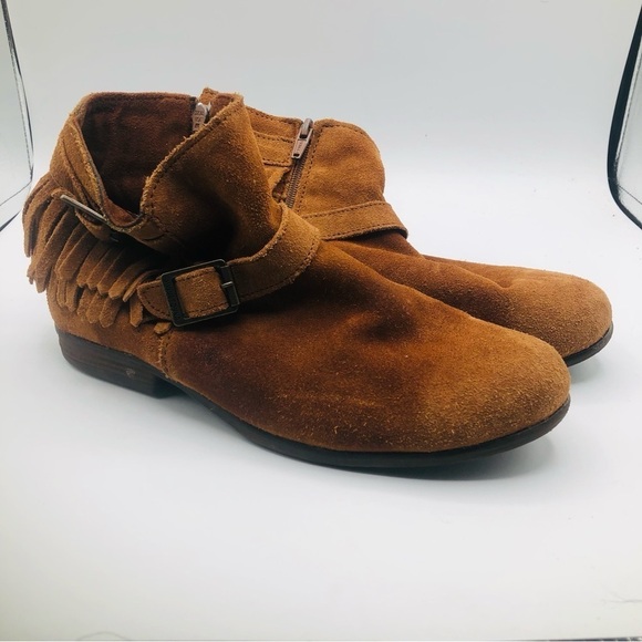 Manitonka ankle boots‎ with fringe brown suede size 8.5 inner zipper - Picture 2 of 10